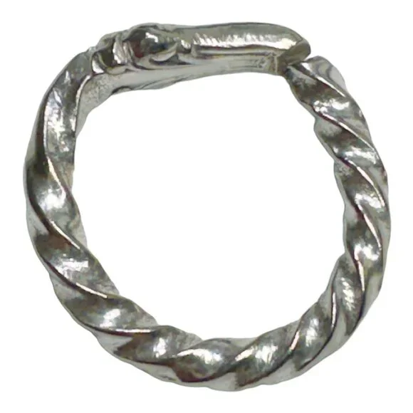 Antique British Silverware Ring Artisan Crafted from Silver Plated Bread Fork - Picture 6 of 14